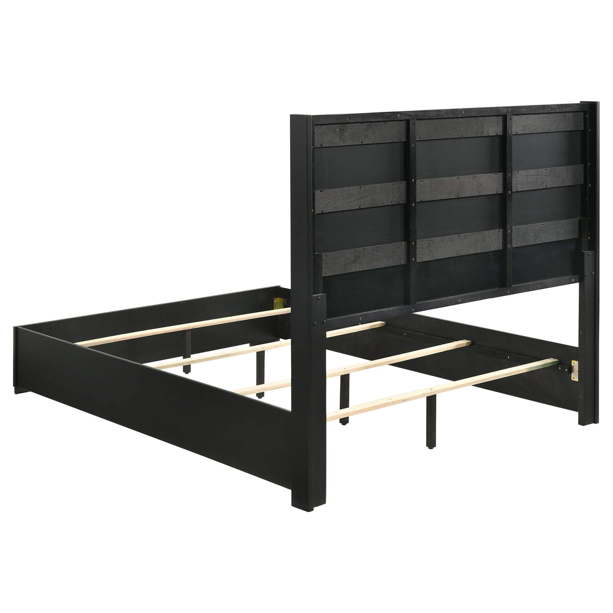Cama con paneles de madera Blacktoft Eastern King, color negro