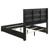 Cama con paneles de madera Blacktoft Eastern King, color negro