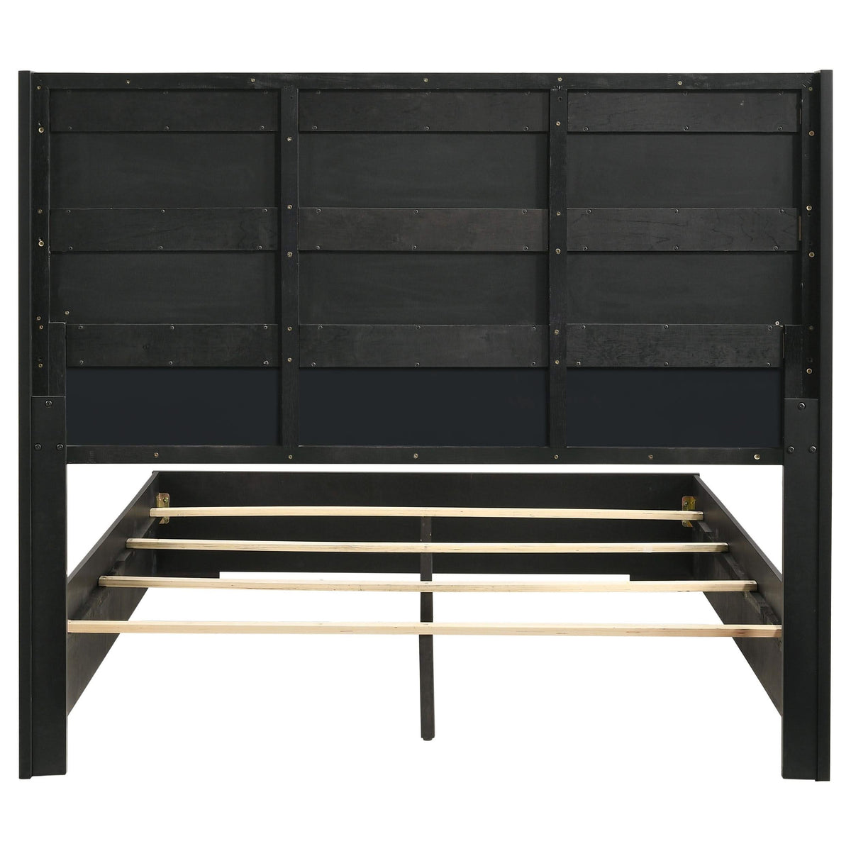 Cama con paneles de madera Blacktoft Eastern King, color negro