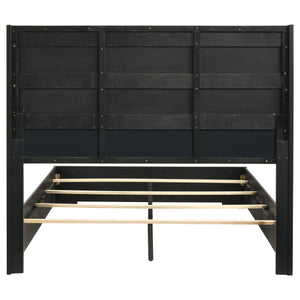 Cama con paneles de madera Blacktoft Eastern King, color negro