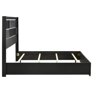 Cama con paneles de madera Blacktoft Eastern King, color negro