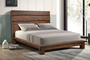 Cama Queen Genevieve con plataforma en marrón oscuro