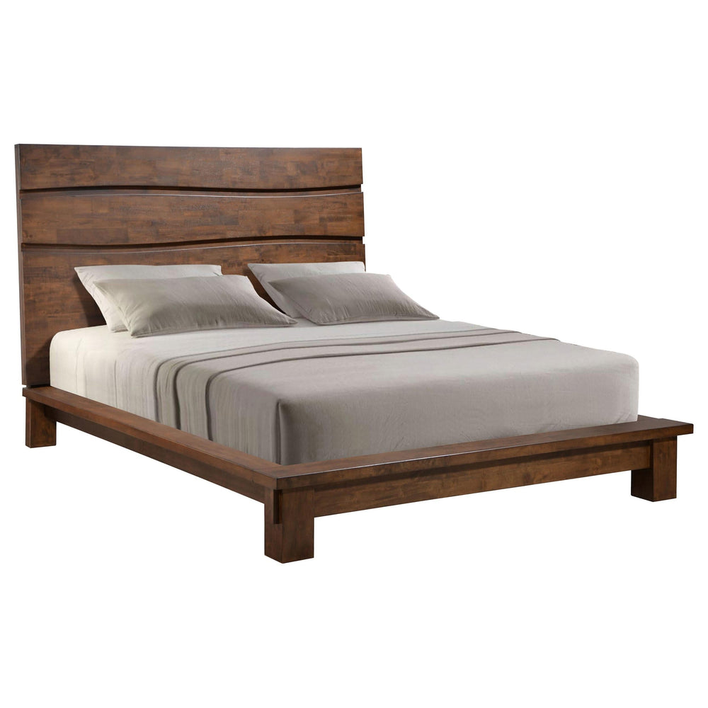 Cama Queen Genevieve con plataforma en marrón oscuro