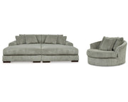 Lindyn Super Chaise with Oversized Swivel Chair