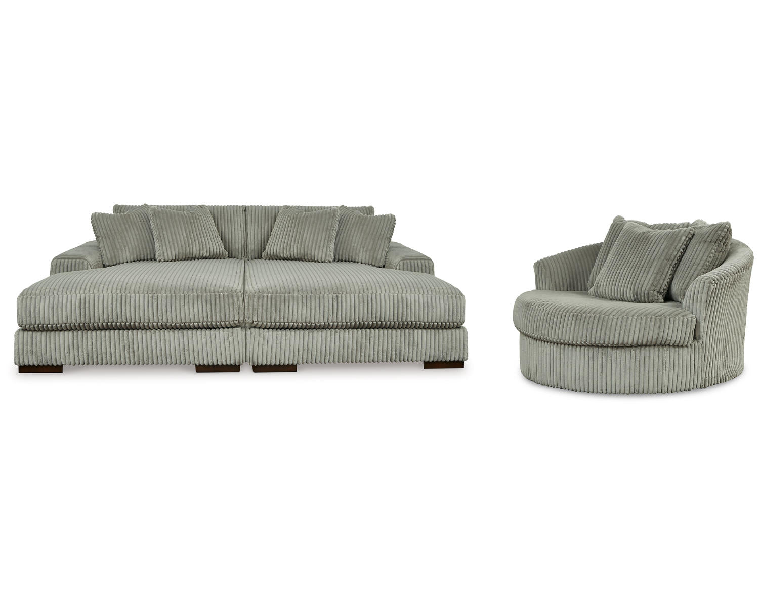 Lindyn Super Chaise with Oversized Swivel Chair