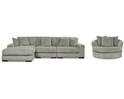 Lindyn 3-Piece Sectional and Oversized Swivel Accent Chair