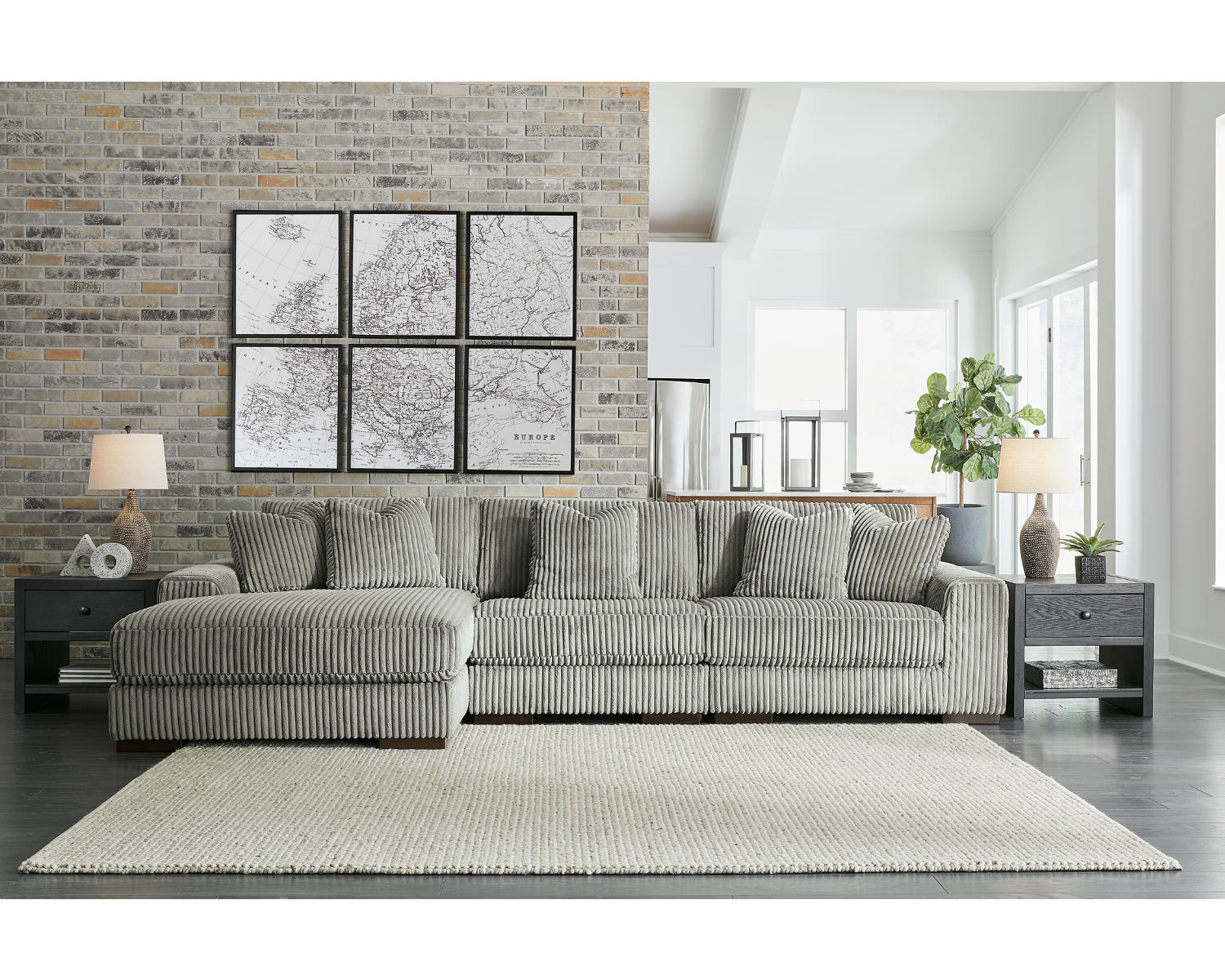 Lindyn 3-Piece Sectional and Oversized Swivel Accent Chair