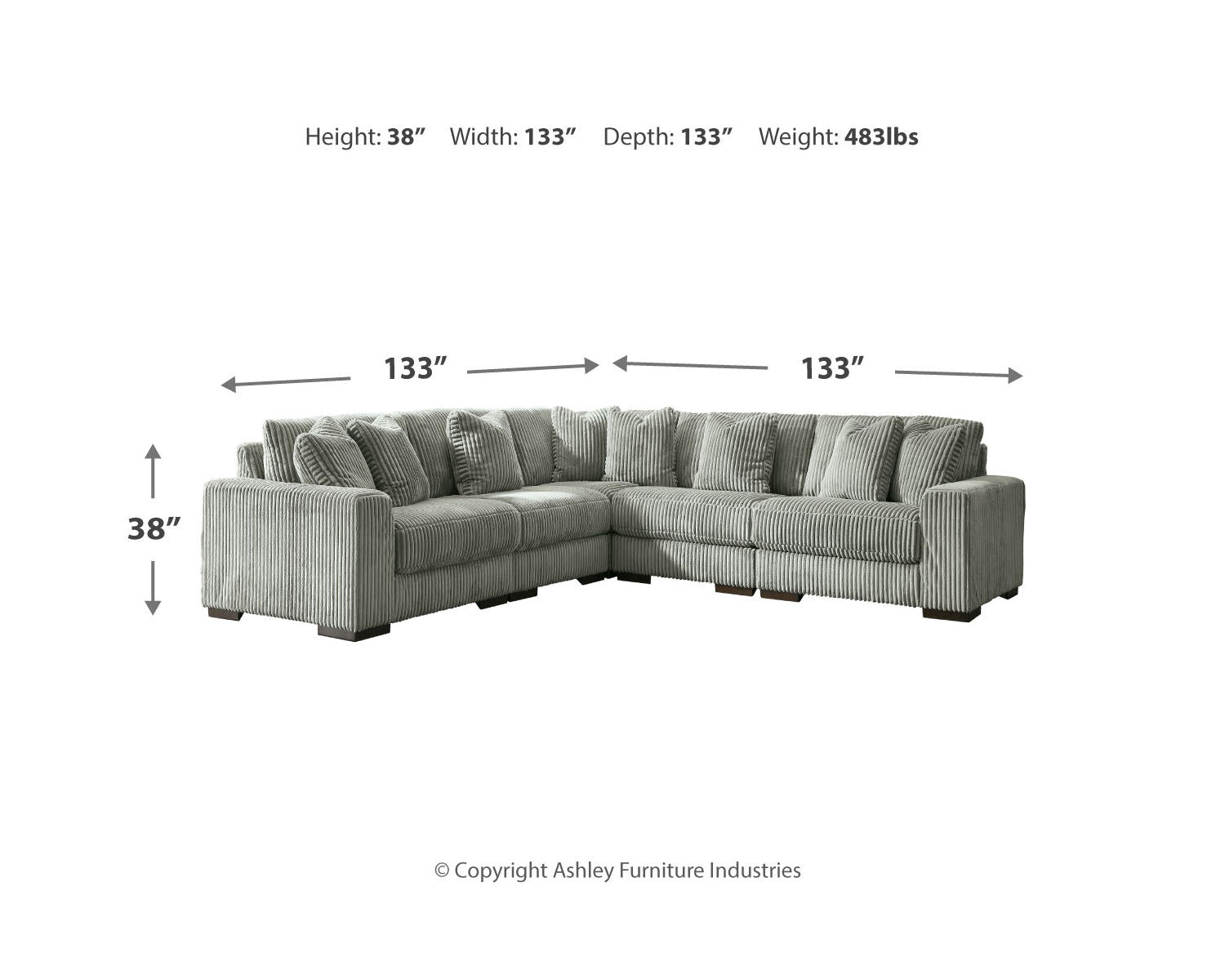 Lindyn 5-Piece Sectional and Ottoman