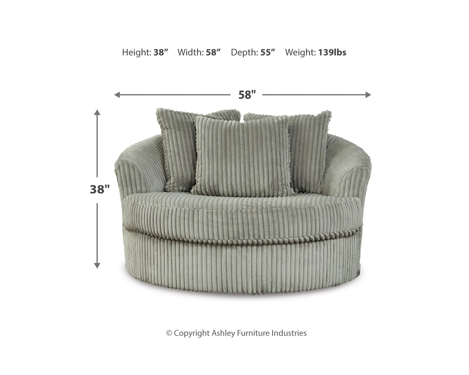 Lindyn Super Chaise with Oversized Swivel Chair