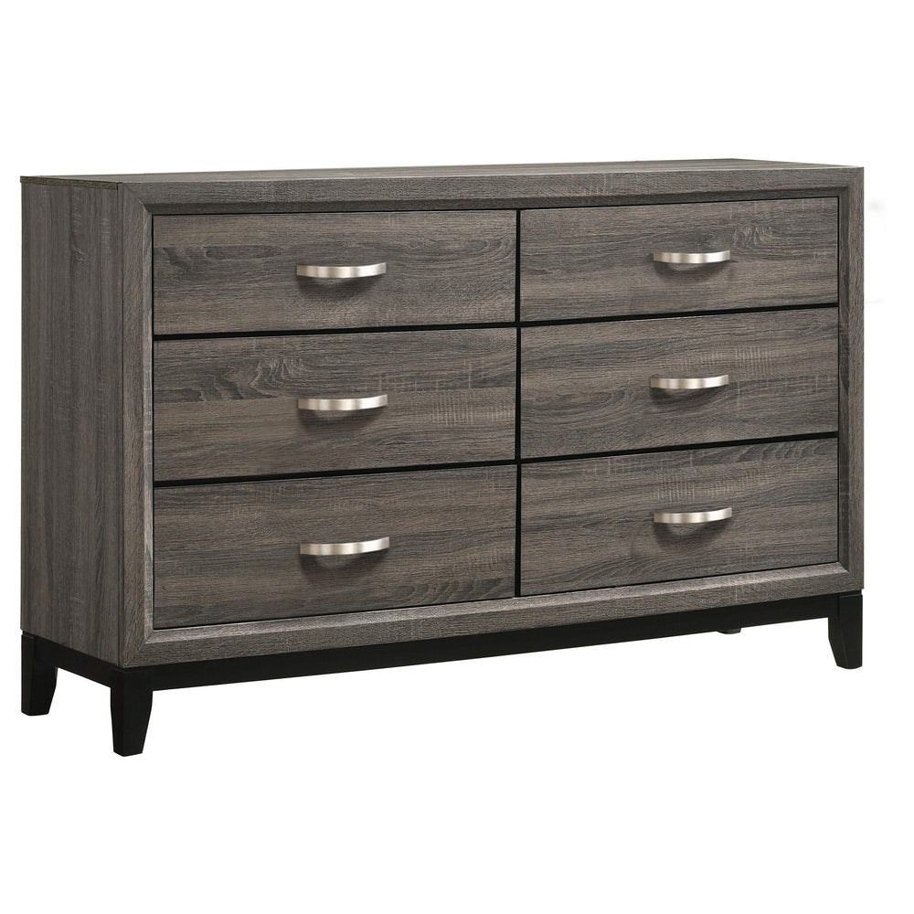 Juego de dormitorio completo Watson de 4 piezas en roble gris