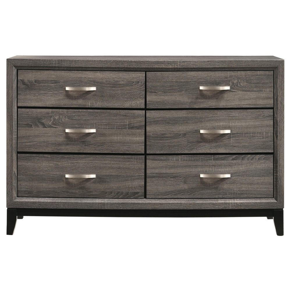 Juego de dormitorio completo Watson de 4 piezas en roble gris