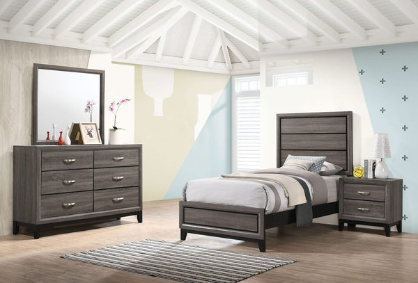 Juego de dormitorio Watson de 4 piezas en roble gris