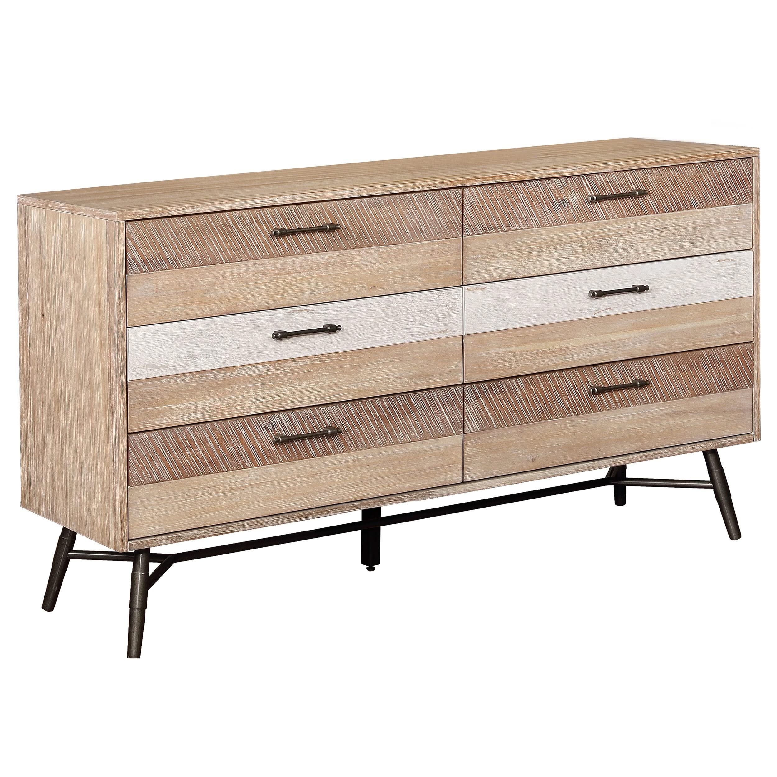 Juego de dormitorio Marlow Eastern King de 5 piezas, aserrado en bruto, multicolor