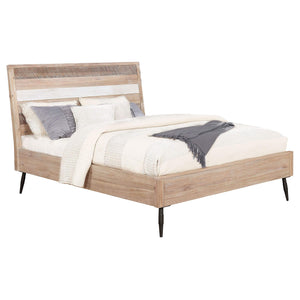 Cama Marlow Wood Eastern King con paneles aserrados en bruto y múltiples opciones