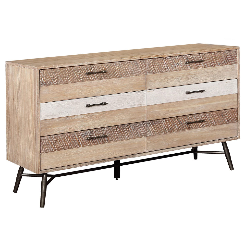 Juego de dormitorio Marlow California King de 4 piezas, aserrado en bruto, multicolor