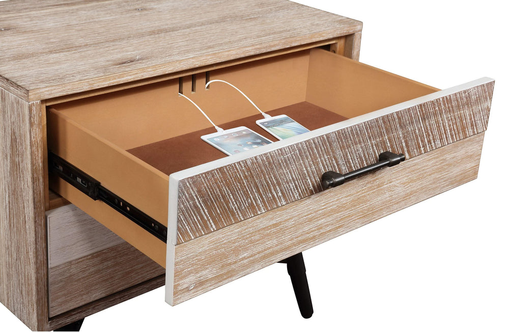 Juego de dormitorio Marlow California King de 4 piezas, aserrado en bruto, multicolor