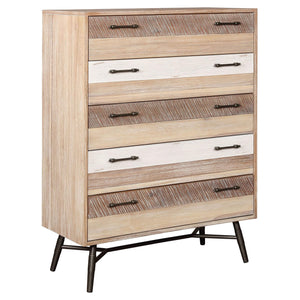 Juego de dormitorio Marlow California King de 5 piezas, aserrado en bruto, multicolor