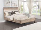 Cama Queen con paneles de madera Marlow, aserrada en bruto, multi