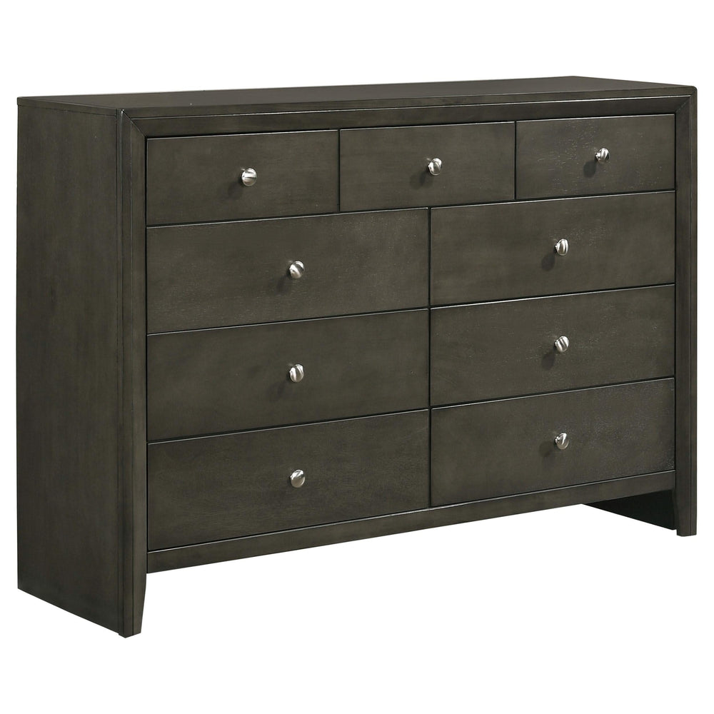 Juego de dormitorio completo Serenity de 4 piezas, gris moderno