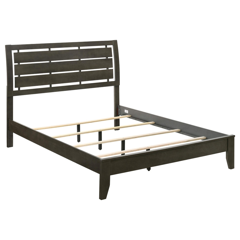 Cama Serenity Wood Eastern King con paneles, color gris