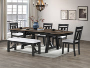 2158WC-6P MARIBELLE WHEAT CHARCOAL DINING