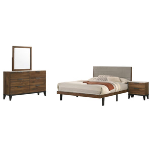 Juego de dormitorio Mays Eastern King de 4 piezas en nogal