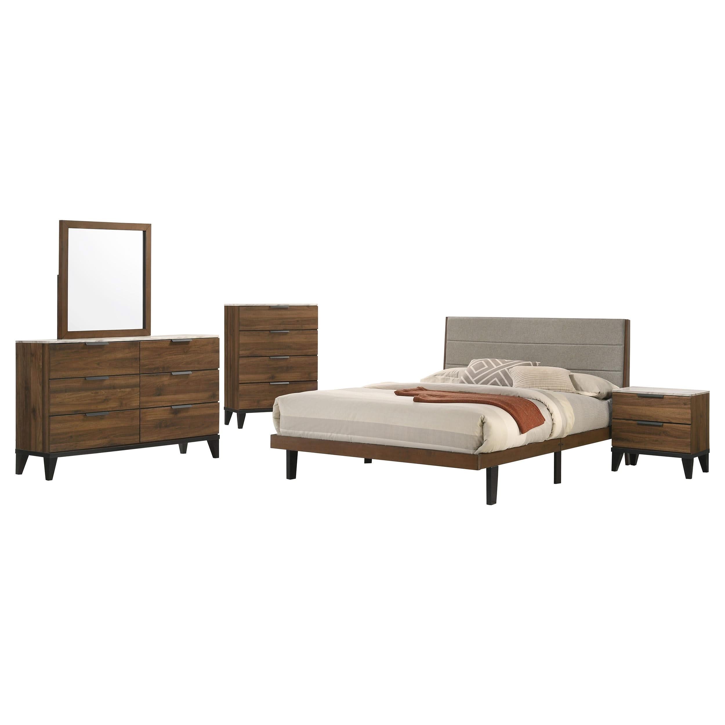 Mays 5-piece Eastern King Bedroom Set Walnut