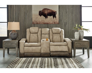Loveseat reclinable eléctrico DuraPella de última generación con consola
