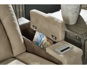 Loveseat reclinable eléctrico DuraPella de última generación con consola