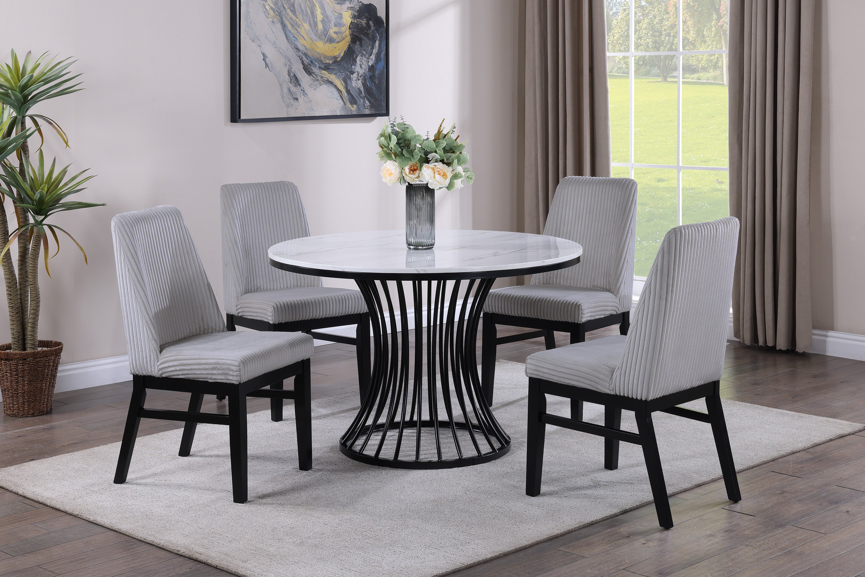 HADLEY FAUX MARBLE ROUND TABLE LEG