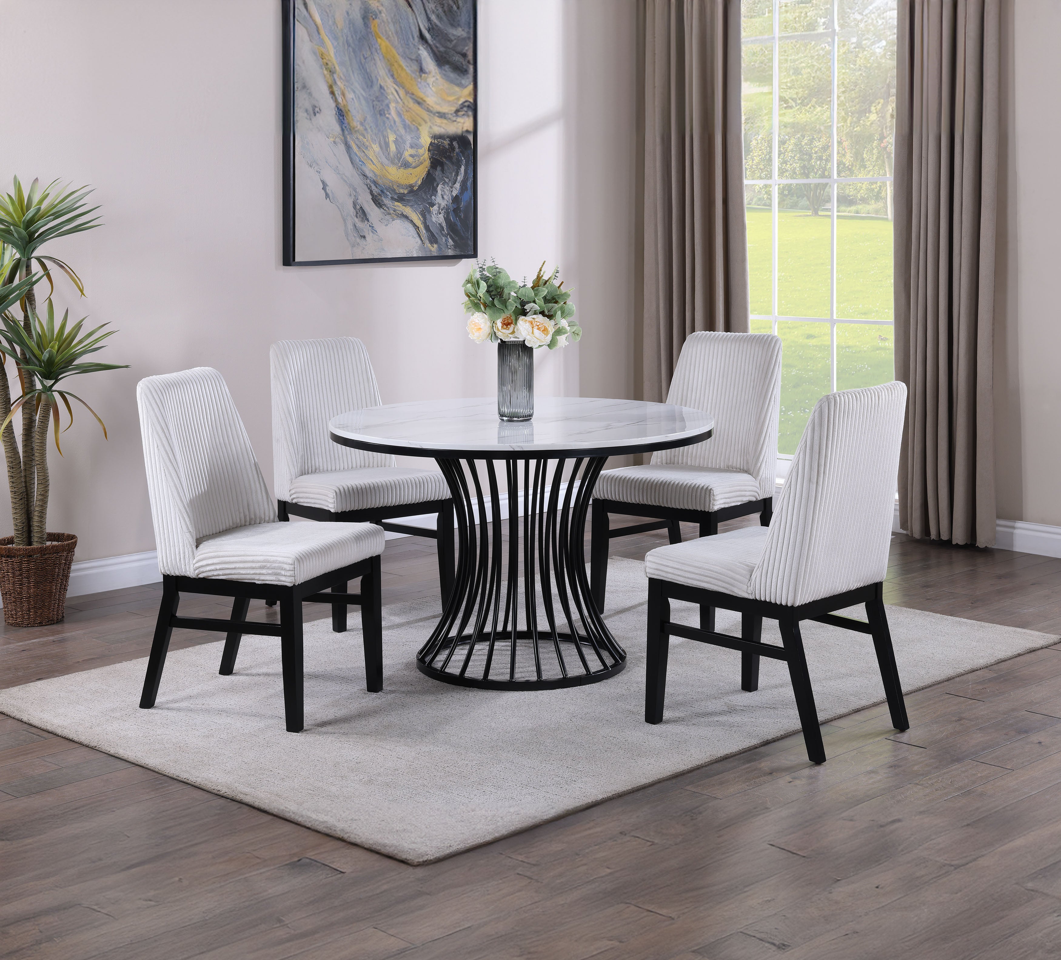 2201LG-5P HADLEY DINING GROUP LIGHT GREY