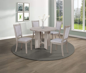 JUEGO DE COMEDOR AMARA 5-PK RD DE MADERA FLOTANTE