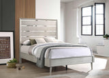 Cama Ramon Wood con paneles completos, color plata metalizada