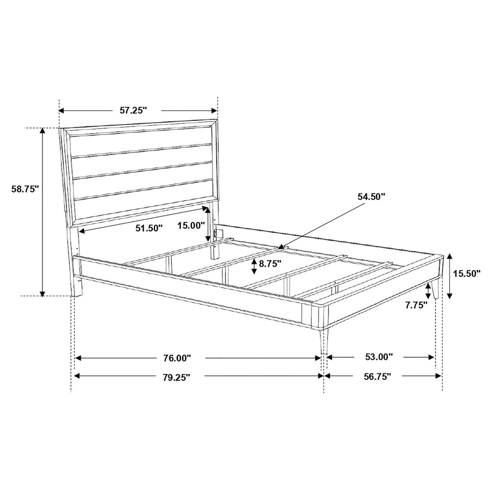 Cama Ramon Wood con paneles completos, color plata metalizada