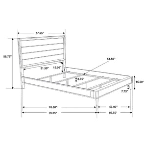 Cama Ramon Wood con paneles completos, color plata metalizada