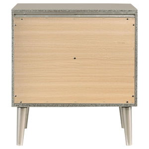 Ramon 2-drawer Nightstand Metallic Sterling