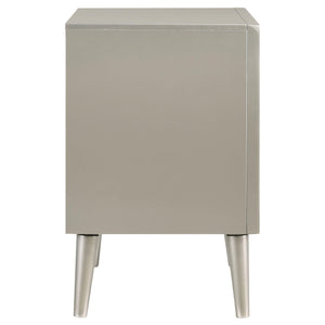 Ramon 2-drawer Nightstand Metallic Sterling