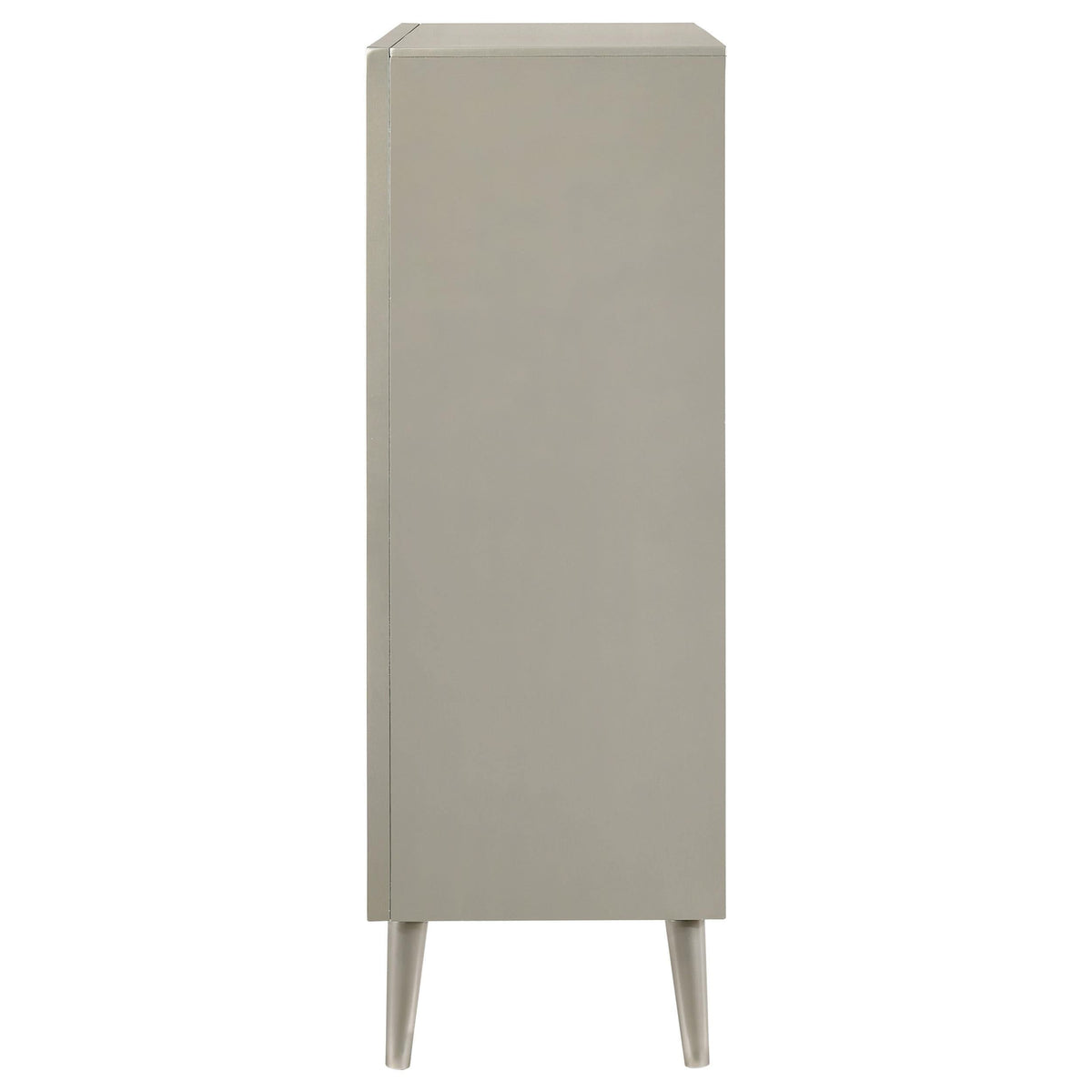 Cómoda Ramon de 5 cajones color plata metalizada