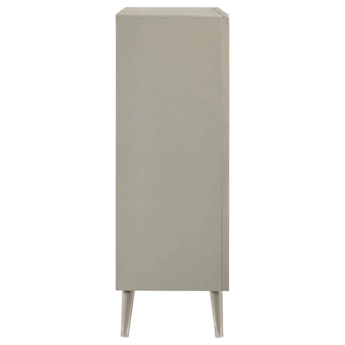 Cómoda Ramon de 5 cajones color plata metalizada