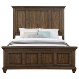 Cama Bennington Wood Eastern King con paneles en color marrón acacia