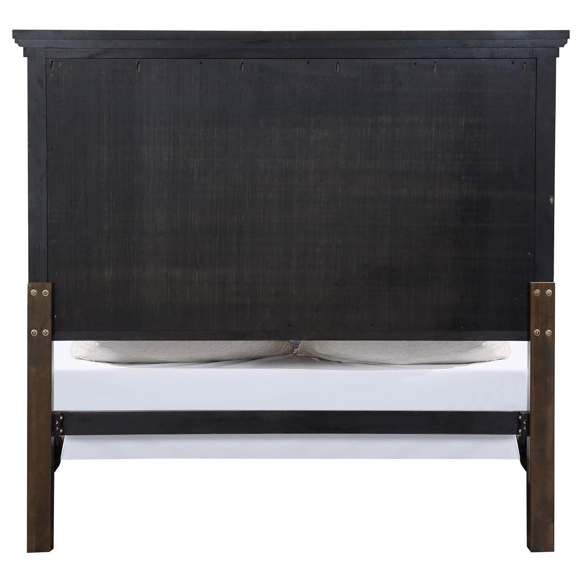 Cama Bennington Wood Eastern King con paneles en color marrón acacia