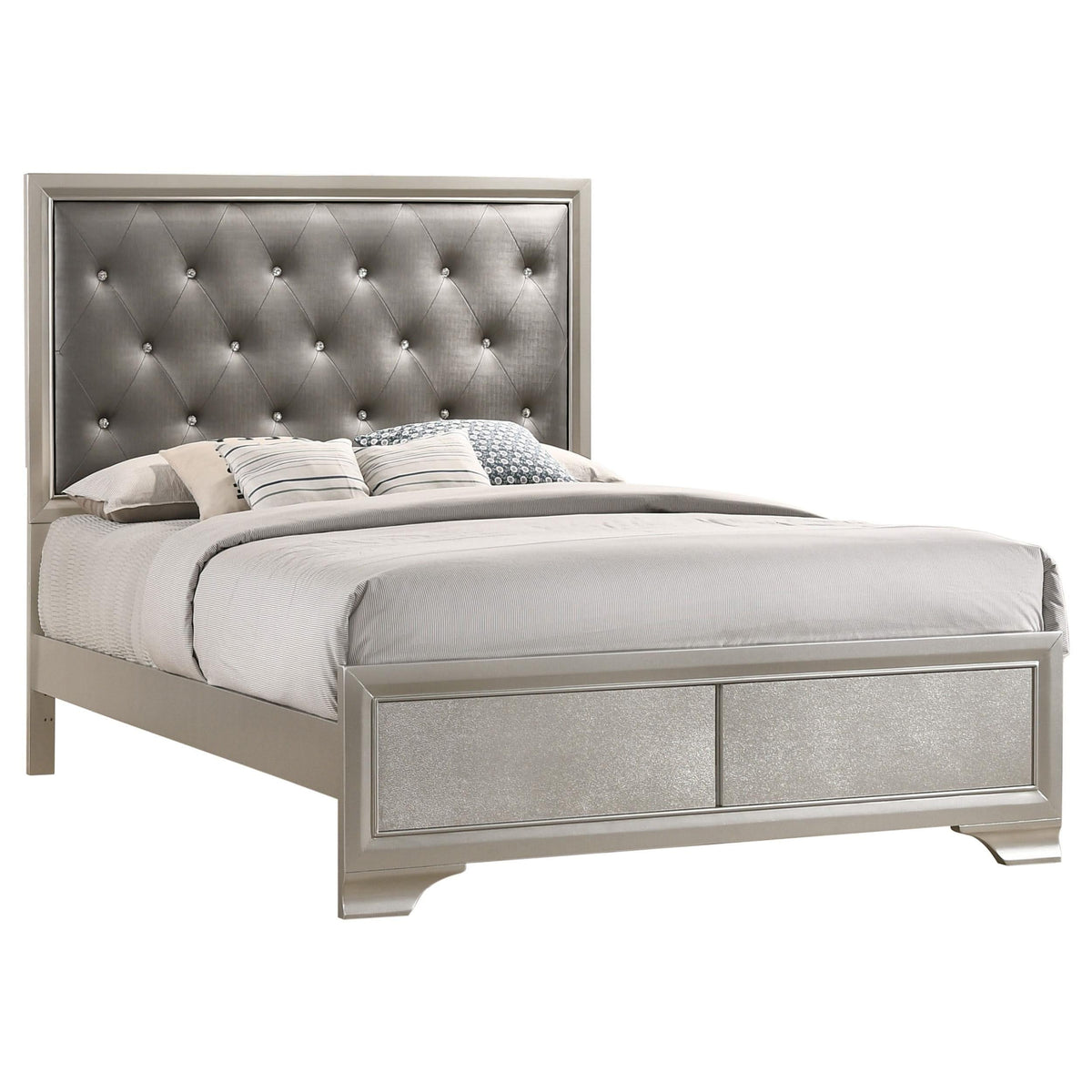 Cama Salford Wood Eastern King con paneles metálicos Sterling