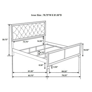 Cama Salford Wood Eastern King con paneles metálicos Sterling