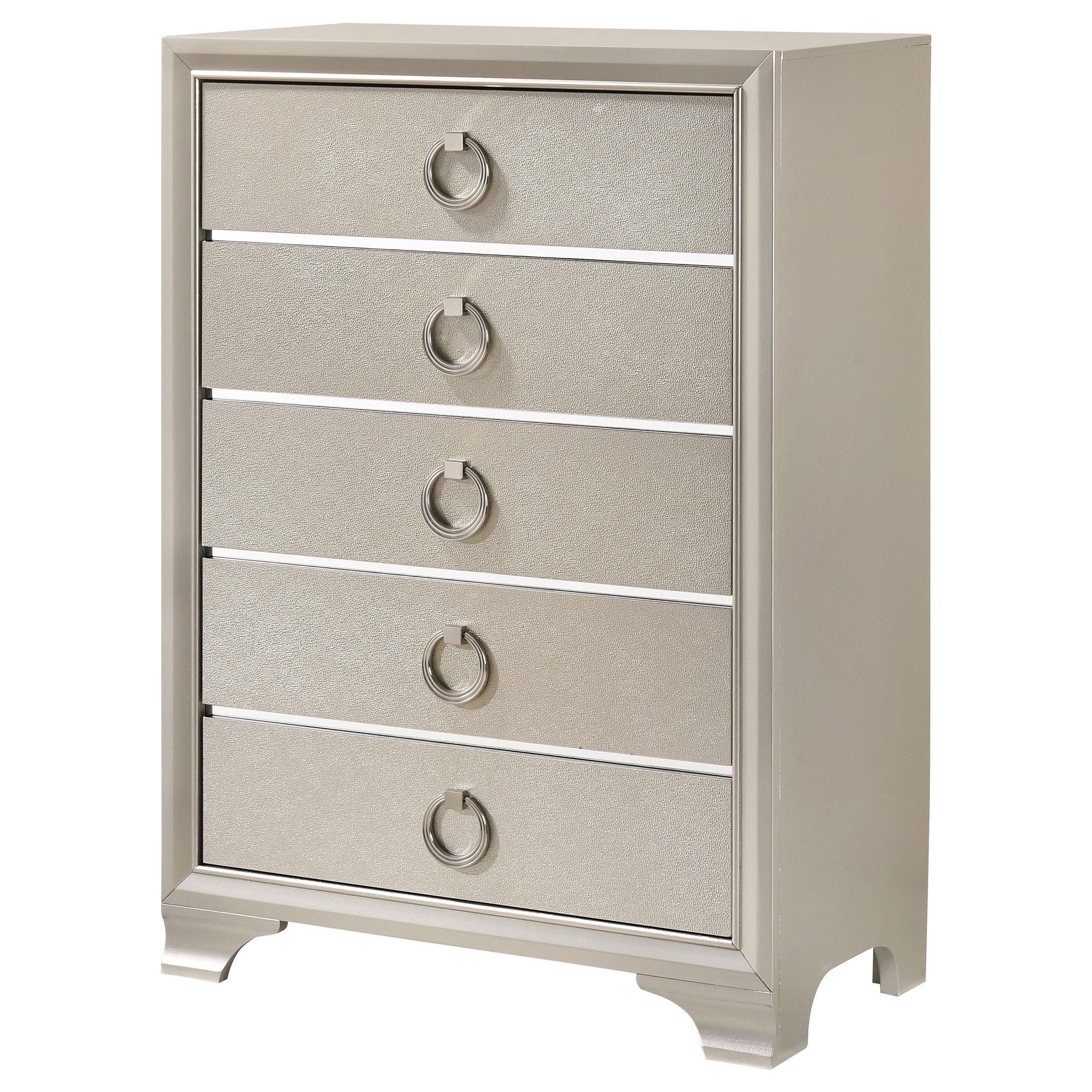Salford 5-drawer Bedroom Chest Metallic Sterling