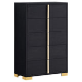 Juego de dormitorio Marceline Eastern King de 5 piezas, color negro