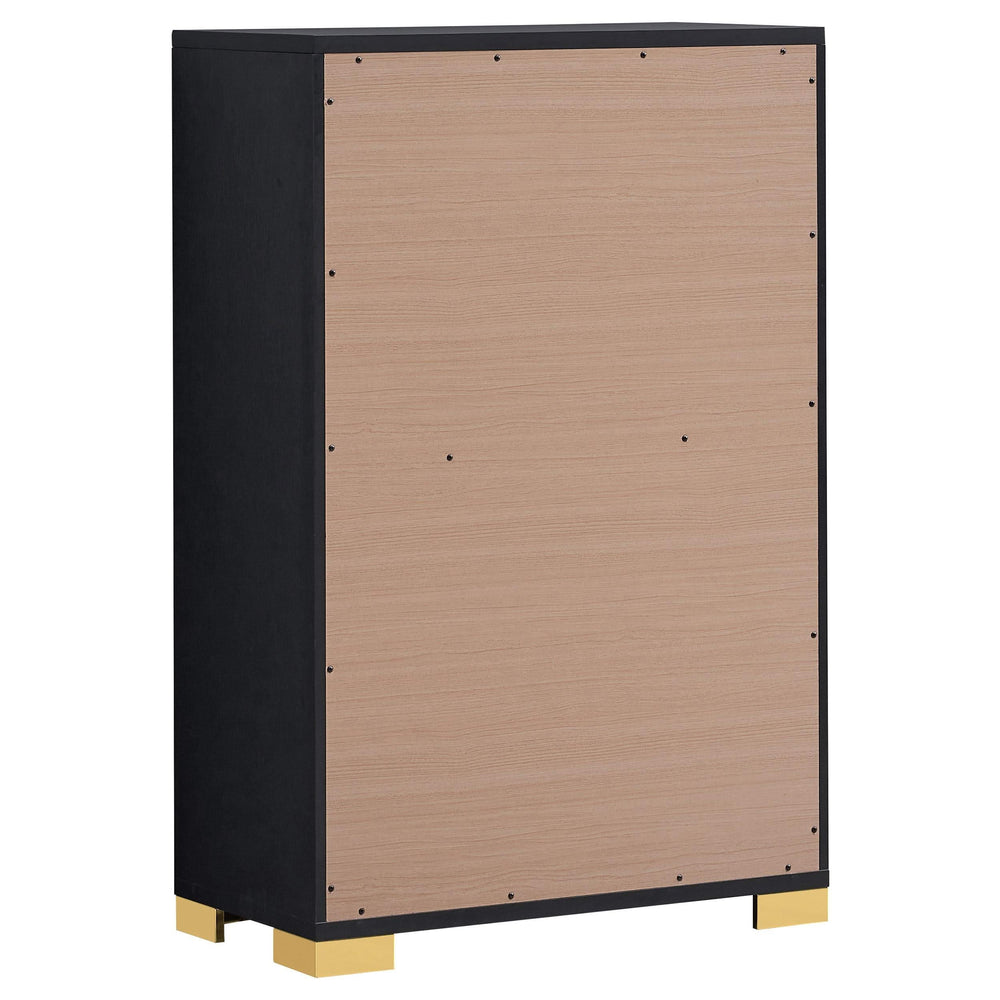 Juego de dormitorio Marceline Eastern King de 5 piezas, color negro