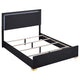 Cama Marceline Wood Eastern King con panel LED, color negro
