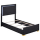 Cama doble Marceline Wood con paneles LED, color negro