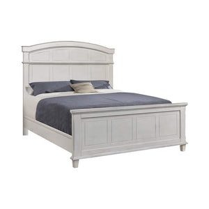 Cama Carolina Eastern King con paneles en blanco antiguo