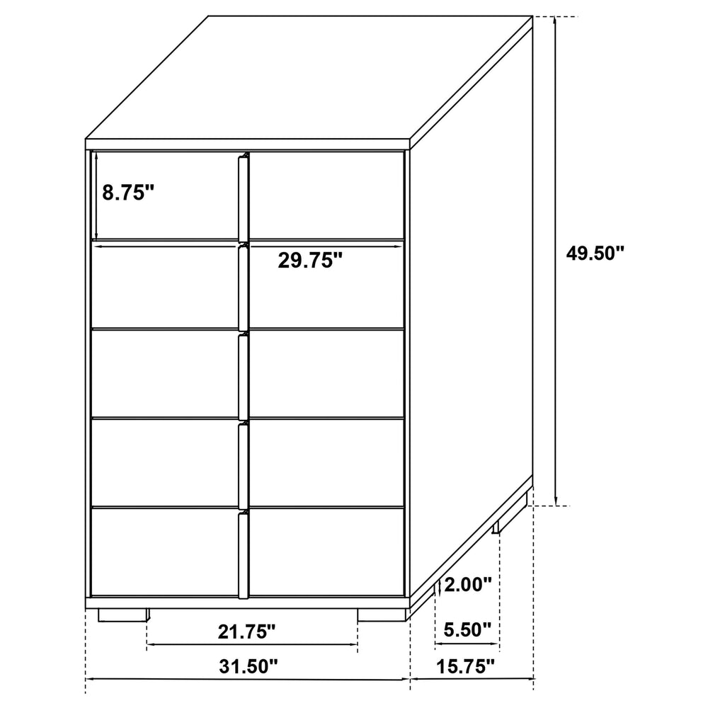 Juego de dormitorio completo Marceline de 5 piezas en blanco